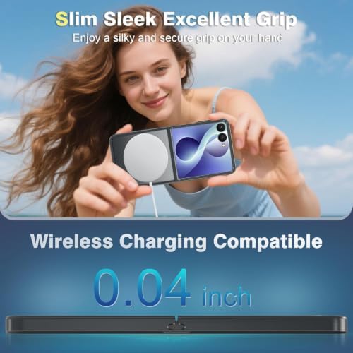 for Samsung Galaxy Z Flip 8 Case,Magnetic Samsung Flip 8 Phone Case Slim with Screen Protector X2 Compatible with Magsafe, Translucent Back Non-Slip Hard PC Shockproof Cover for Z8 Flip 2026-Pink - 3