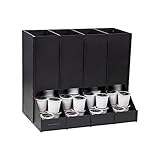 Mind Reader 4-Compartment Single Serve Coffee Pod Dispenser, 120 Pod Capacity, Breakroom, 14.5' L x 9' W x 12.25' H, Black