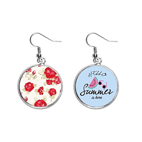 Pendientes de sandía y rosa roja ideales para tus looks de verano de arte vegetal