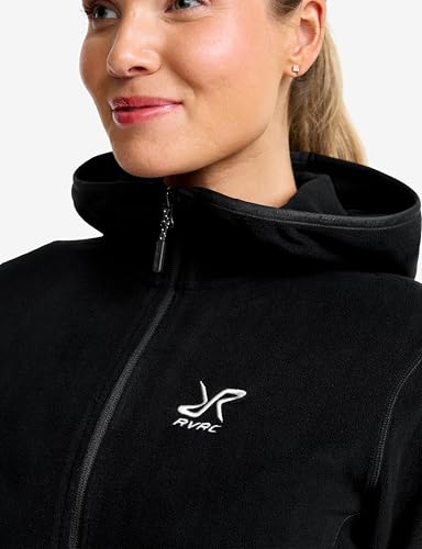 RevolutionRace Hiker Fleece Hoodie für Damen, Leichter und elastischer Fleece-Hoodie, Black, M