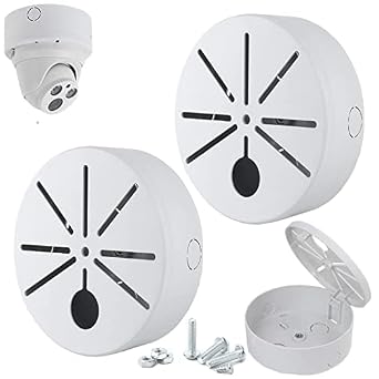 2 Pack Universal Bullet Security Mount Box, Dome Camera Junction Box, Bracket Hide Cable, ABC Plastic Enclosure Outdoor Camera Cover, Base Junction Box