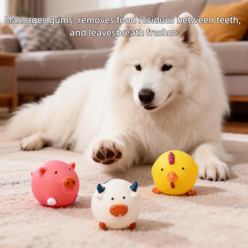 Juguetes mordibles de látex para perros pequeños y medianos, 2.8 pulgadas, 3 piezas miniatura 7