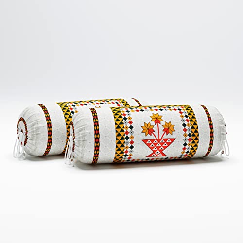 Image of BLOCKS OF INDIA 200TC Diwan Set Cotton 8 Piece | Deewan Printed Bedsheet Sets for Living Room Hall (Set of 8 Piece, 1-Bed Sheet | 2-Bolster Cover | 5-Cushion Cover (Color 3)