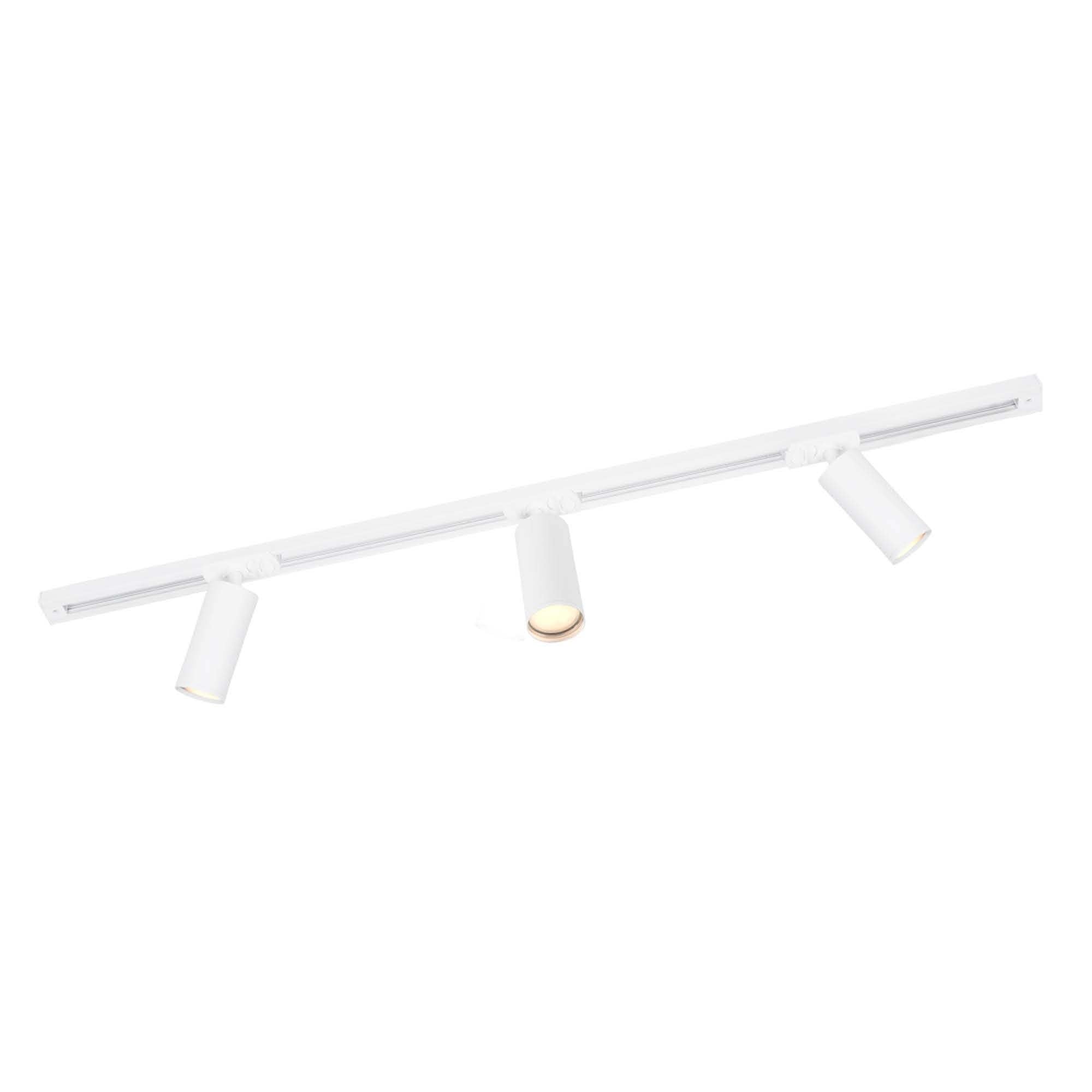 Ledvion - Track Lighting, 1m, 1-Phase, Without GU10 Light Source, White, 3 Spotlights, Ceiling Lights, gu10 led Bulbs, Kitchen Lights Ceiling, Extendable & Flexible