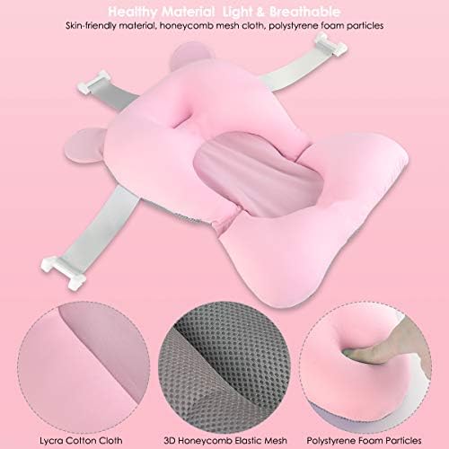 Newborn Baby Bath Cushion, Infant Bathing Pad Baby Shower Mat, Anti-Slip Bathtub Pad, Cushion Bather Support for Newborn 0-12 Month