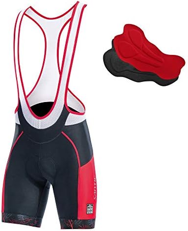 Santic Mens Cycling Bib Shorts Padded Mens Padded Biking Shorts Cycle Bib Tights with Color-Blocking UPF 50+