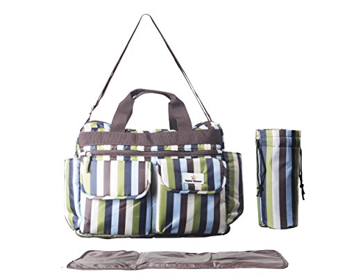 Best Diaper Bag by Brighter Elements for Stylish Moms, with Bonus Diaper Changing Pad, The Top Tote Bag for Baby's, Tons of Space for Toys, Bottles, Snacks, Wipes, Clothes, Amazing Baby Shower Gift!
