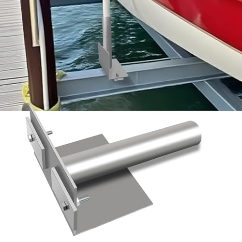 Guide Post Bracket for Protecting Lift & Guide Boat While, Marine Grade 6061-T6 Aluminum Pipe Brackets with Aluminum Tabs and Hardware , Fit 4″ x 6″, 5″ x 8″ and 6″ x 10″ Bottom I-Beams