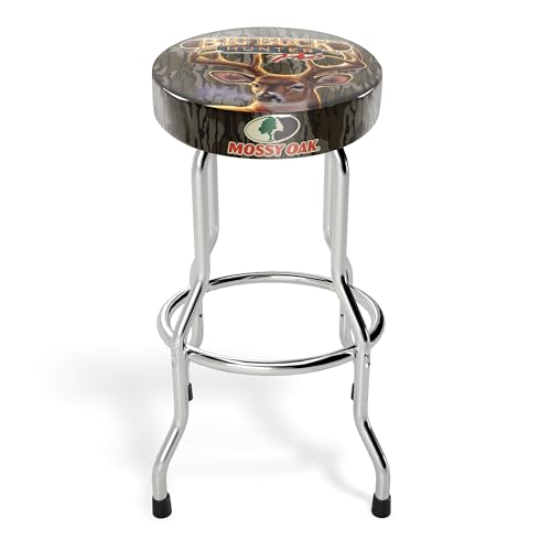 ARCADE1UP Big Buck Hunter Adjustable Stool with Leg Extenders Padded Seat Chrome Steel Finish for Home Bar Stools & Video Game Chairs Mossy Oak