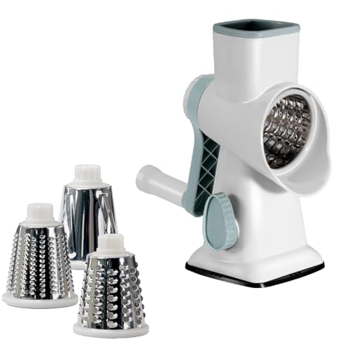 Râpe à fromage rotative – Broyeur à fromage | Râpe à fromage manuelle avec manivelle | Mandoline de cuisine | Coupe-légumes polyvalent | Râpe à fromage rotative pour fromage, concombre, pommes de