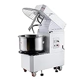Hakka Commercial Dough Mixer 30 Qt Rising Spiral Mixer 2 Speed Food Mixer Machine Dual Rotating Dough Kneading Machine with Food-grade Stainless Steel Bowl, Security Shield & Timer-380V/50Hz Phase 3
