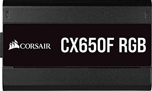 Corsair CX650F RGB, 80 PLUS Bronze Fully Modular ATX Power Supply (80 PLUS Bronze Certified, 120 mm RGB Fan, Optimised for Low Noise, 105°C Japanese Capacitors, Compact 140 mm Long Casing) Black