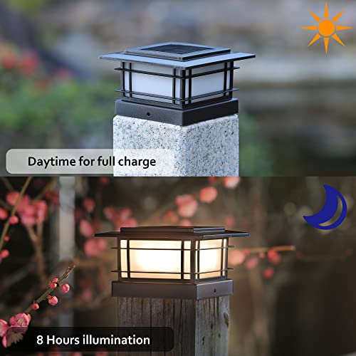 image for Dynaming 6 Pack Solar Flame Post Lights Outdoor, Solar Powered Fence P