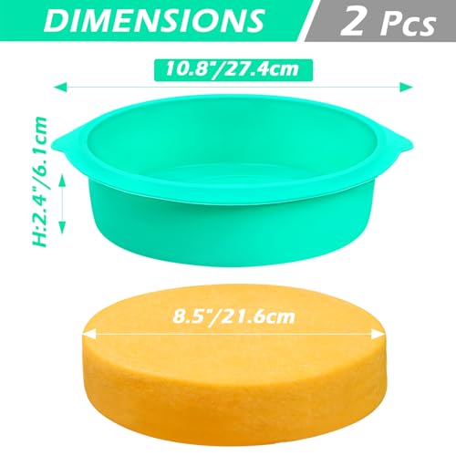 Kamehame KA23039 Silicone Cake Pan, 2 Pack 8.5 Inch Round Silicone Cake Molds thumb #1