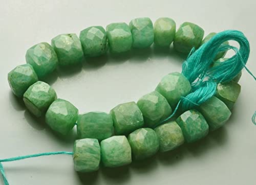 Cubes amazonite naturelle 8mm pour remplacer les perles ternes de vos bijoux