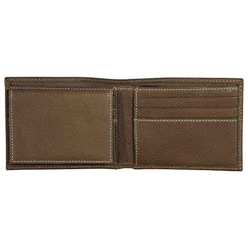 Eddie Bauer Men Signature Bifold Passcase Wallet (Available in Ripstop Nylon, Cotton Canvas, or Leather), Tan, One Size3