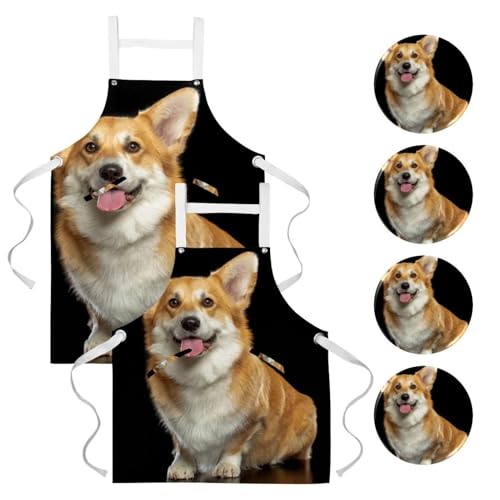 Tablier de serveuse corgi idéal pour la pâtisserie le bistrot et le nettoyage du restaurant