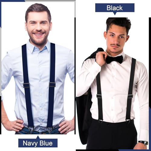 Image of Janmercy 2 Pcs X Back Hidden Suspenders for Men
