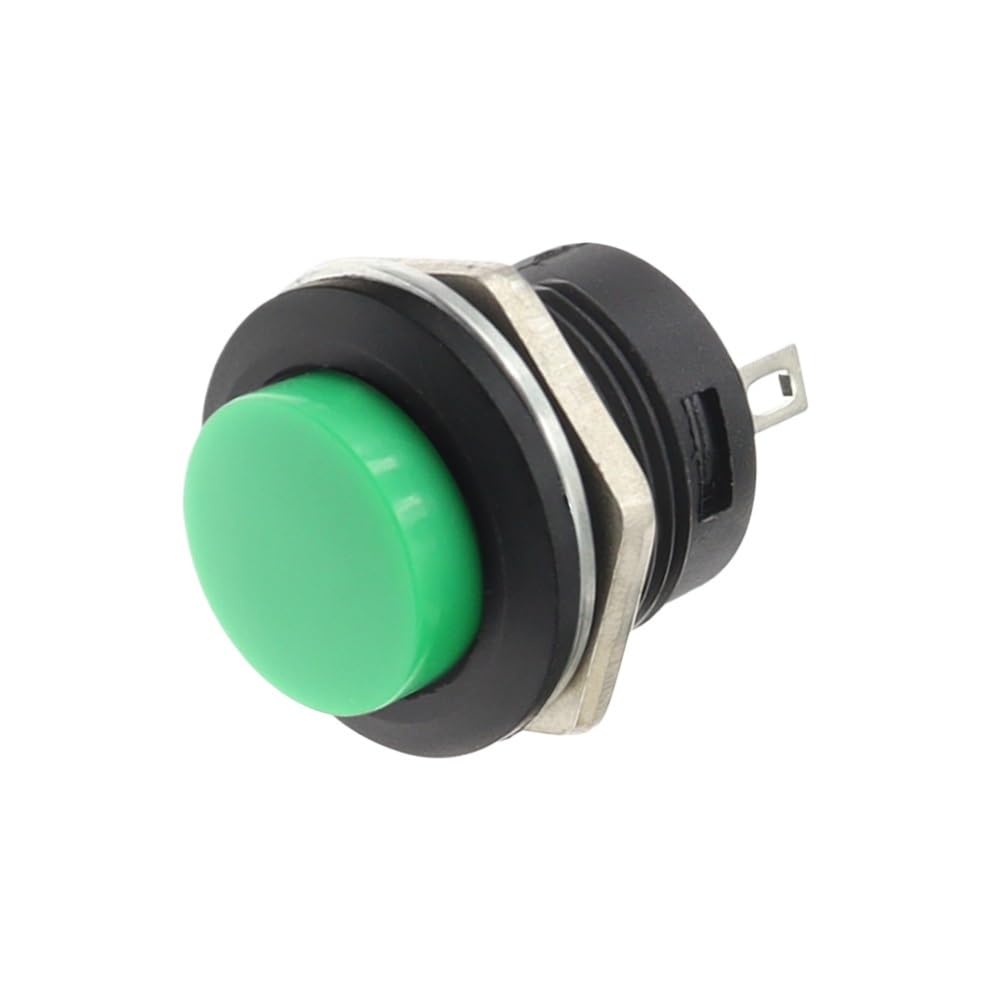 AARTERZZA 10PCS R13-507 Momentary SPST Green Push Button Switch AC 6A/125V 3A/250V