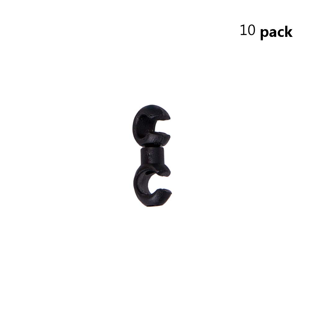 Lot De 10 Attaches En S Pour Câbles De Frein Et Dérailleur Vélo – Réutilisables, S’adaptent Aux Gaines 4 Et 5 Mm, Noir