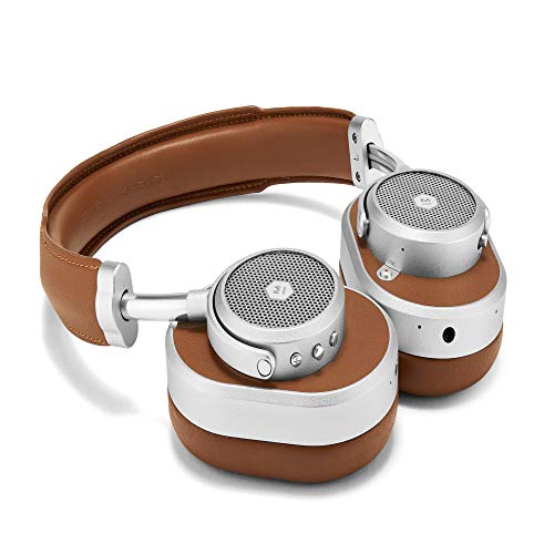 Image of Master & Dynamic MW65 Active Noise-Cancelling (Anc) Wireless Headphones - Bluetooth Over-Ear Headphones with Mic, Silver Metal / Brown Leather