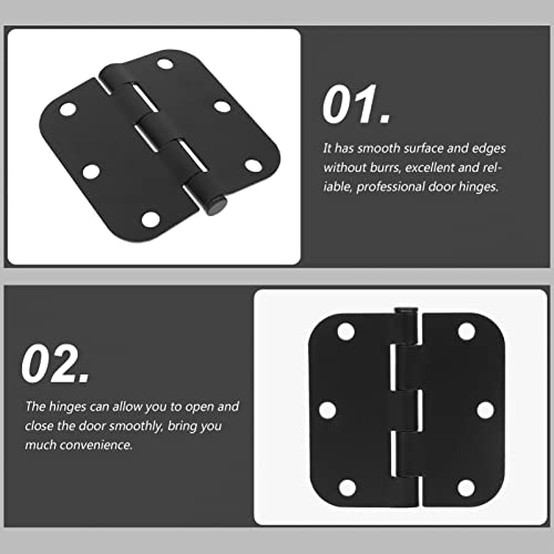 Doitool 4Pcs And Black House Left Corner Door Exterior With Interior Inch Metal Home Doors Round Rounded Furniture Stainless Residential Self Ball Hinges Hinge Duty Hardware Rust Outlet #TOP3
