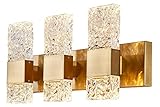 LED Crystal Gold Bathroom Vanity Lights Fixtures Modern 30W Brushed Stainless Steel Wall sconces for...