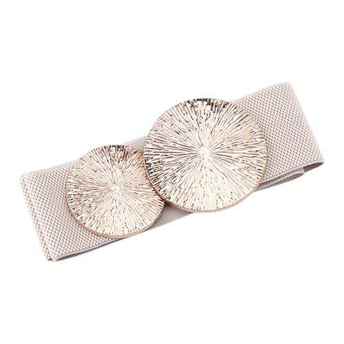 Elastic Waist Belt 6cm Wide Fashionable Buckle Decor Sash Adjustable Stretchy Belt for Women Dresses Jeans Trousers