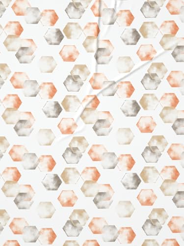 Image of DDECOR Live Beautiful 100% Cotton 145TC Geometric King Bedsheet with 2 Pillow Covers | Rotary Printed Breathable Fabric | 224 CM X 254 CM | Luxury Bedding for Home | Cresta Collection | Copper Brown
