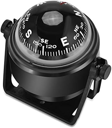Yosoo Health Gear Boat Compass, Adjustable Marine Ball Night Vision Compass, Navigation Marine Compass with Adjustable Mounting Bracket for Car Watercraft Boat Caravan Truck