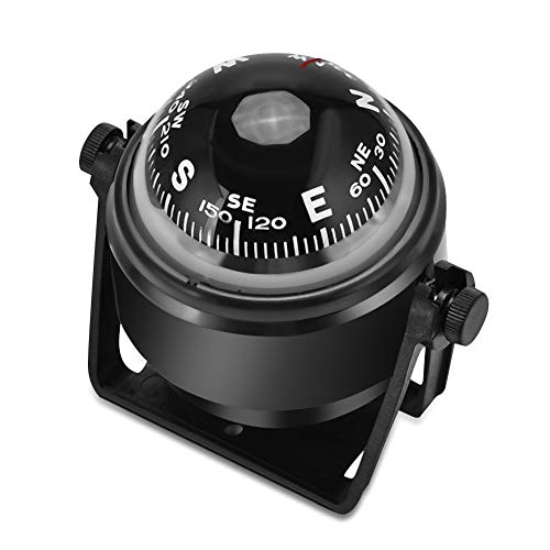 Yosoo Health Gear Boat Compass, Adjustable Marine Ball Night Vision Compass, Navigation Marine Compass With Adjustable Mounting Bracket For Car Watercraft Boat Caravan Truck #TOP22
