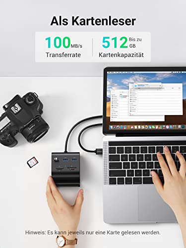 UGREEN USB 3.0 Hub mit Kartenleser für SD und Micro SD Karten