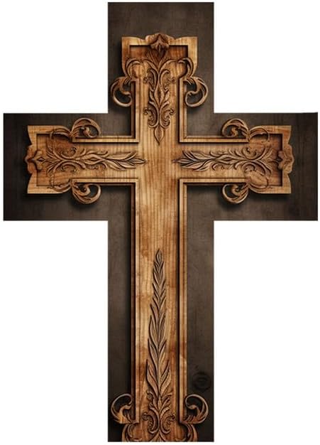 Miniatura 7 de JIBEVEYYI -Cruz de madera, decoración de pared cruzada, cruces decorativas para la pared, cruz religiosa decoración del hogar, cruz de pared de