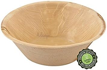 Disposable Bowls- Size 6 Inch - Heavy Duty & Eco Friendly – Better Than Wood & Bamboo- Round Shape - Made of Palm Leaf