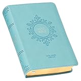 KJV Holy Bible, Compact Large Print Faux Leather Red Letter Edition Ribbon Marker, King James Version, Aqua Blue (KJV Compact LP Editions)