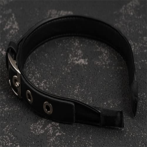 Pu Leather Buckle Headbands Hair Hoop Hair Band Hair Clips For Women Girls Sweet Gothic Lolita Punk Hairpin Hair Accessories (Black 1) #TOP7
