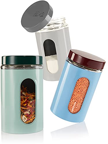 Elwin Neiles ☀️ Vorratsdosen Glas | Müsli Aufbewahrung 3er Set | 1...