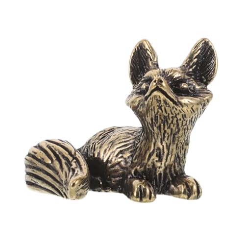 Veemoon Statuette Miniature Renard Laiton Sculpture Animale Décoration Intérieure Ornement Table Figurine Bureau