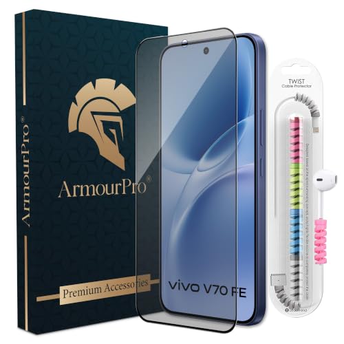 Image of ArmourPro Anti Glare Matte Tempered Glass for Vivo V70 FE - Anti Fingerprint Screen Protector, 9H Scratch Resistant, Smooth Touch, Easy Installation Kit with Cable Protector
