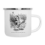 Spreadshirt Thelwell Compleat Tangler Cartoon Alleine Angeln Camping-Becher, weiß