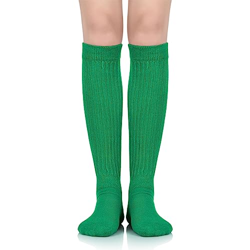 Image of Century Star Knee High Slouch Socks for Women - 80s 90s Scrunch Socks Soft Leg Warmers Stacked Boot Socks Holiday Daily