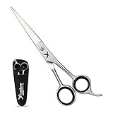 Diseño elegante de este tijeras de peluquero con inserciones removibles para los dedos minimizan el ruido de las tijeras mientras Corte de pelo Proporcionando la sensación más suave durante el uso y las inserciones de dedos extraíbles los hacen ajustables para hombres y mujeres.