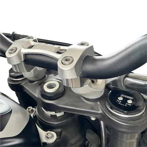 Elevador de manillar desplazado en aluminio cnc plata para honda cb650r y cb500x 3