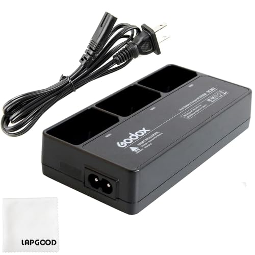GODOX VC26T Triple Battery Charger Kit, Suitable for Godox VB26 VB26A VB26B VB30 Lithium Battery of Godox V1 V1 Pro V100 AD100Pro V860III V850III MF-R76 Flash