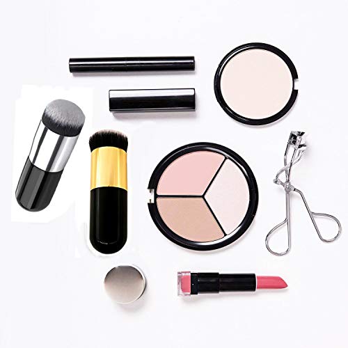 2 Pieces Foundation Brush, Chubby Makeup Brush, Suit For Blending Liquid, Cream Or Flawless Powder Cosmetics(Golden & Silver) #TOP5