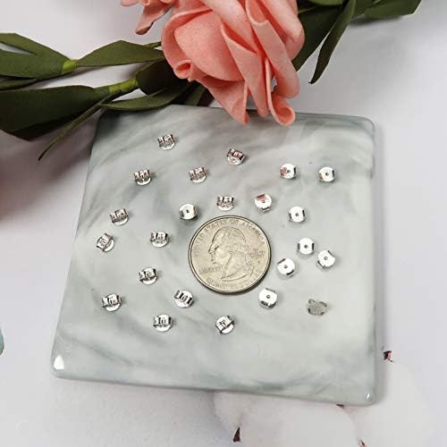 TOAOB 30pcs Earring Backs 925 Sterling Silver Butterfly Style Safety Scrolls Earrings Stoppers 5x5.5mm Large Size with Storage Box