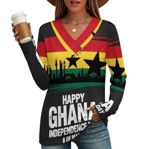 TXCUTE Ghana Women Deep Hoodies Lightweight Drawstring Loose Hooded Sweatshirt Medium