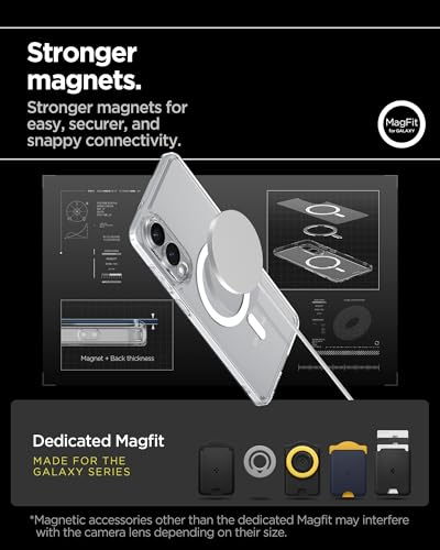 Image of Spigen Ultra Hybrid MagFit | Samsung Galaxy S25 Edge Case [MagSafe] [Transparent] Galaxy S25 Edge Back Cover | TPU+PC - Clear White