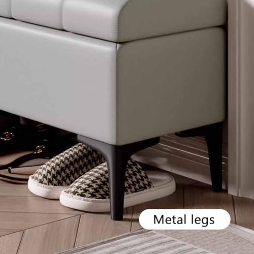 Coffre à chaussures d'entrée gain de place avec assise et poignées intégrées
