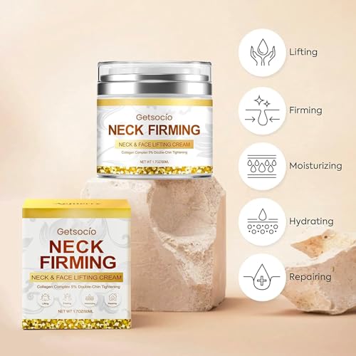 Neck Firming Cream: Anti-Aging neck cream for tightening and firming - Best Neck Tightening Cream For Fine lines, Loose & Sagging Skin On Face, Neck, Décolleté (1.7Oz) - Image 3